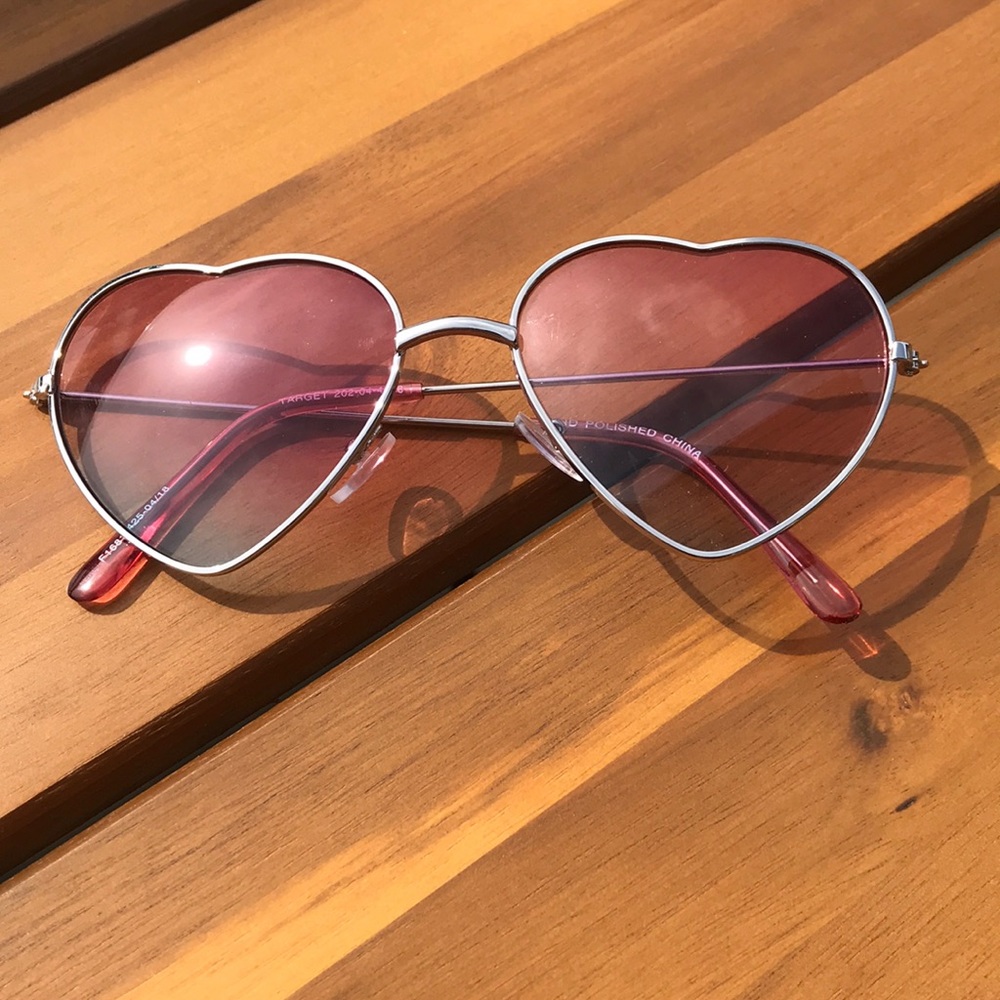 Pink heart sunglasses